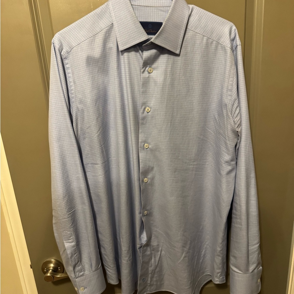 Daniel Donahue Blue Dress Shirt Slim Fit Style